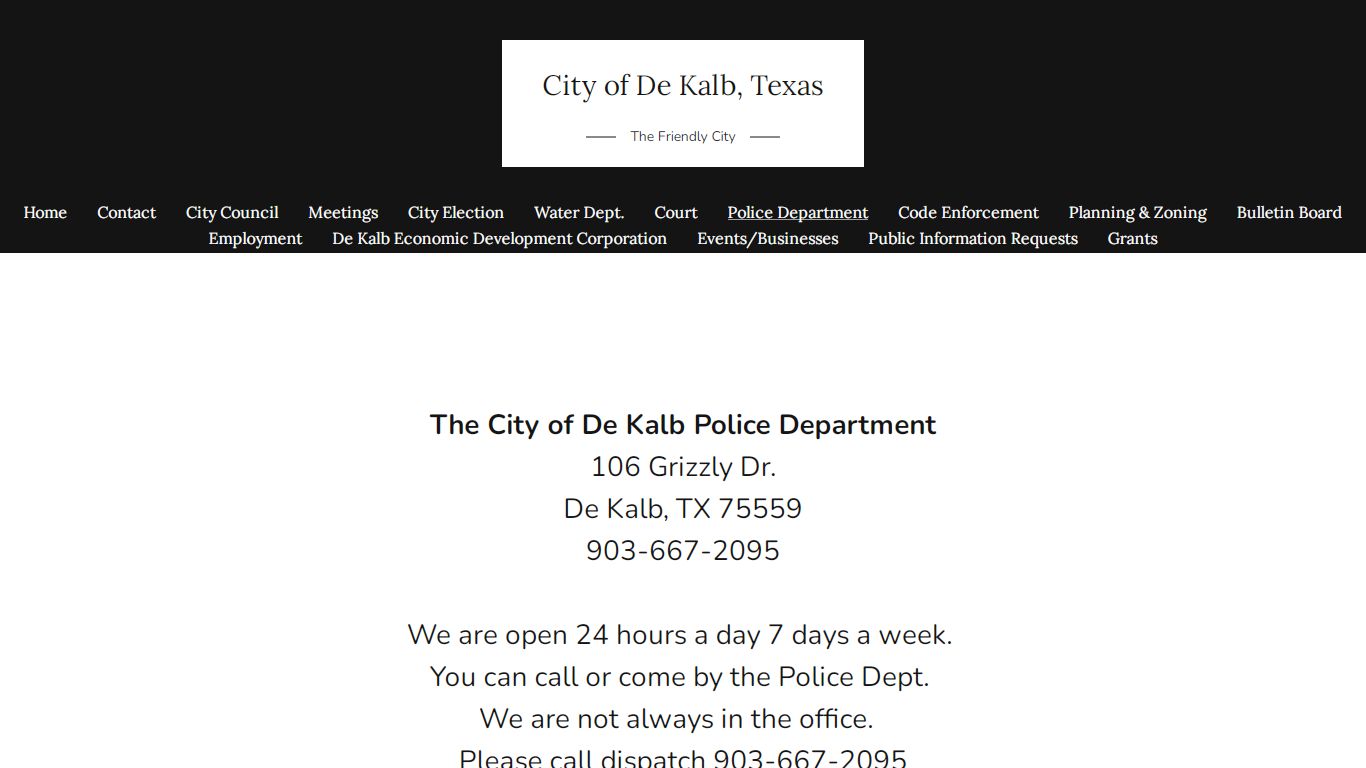 Police Department - City of De Kalb